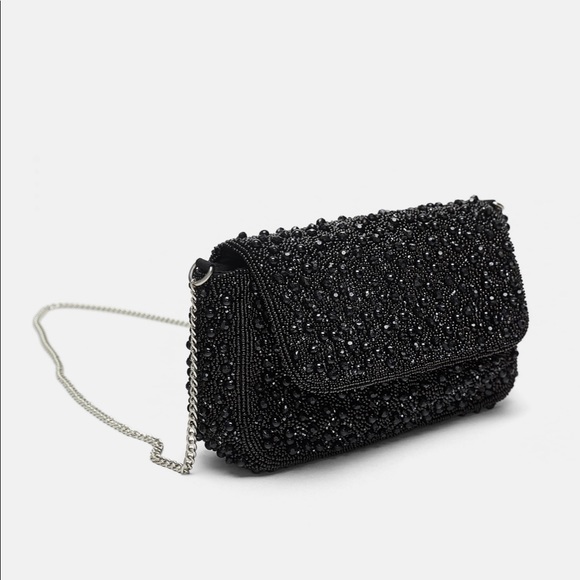 black beaded crossbody bag